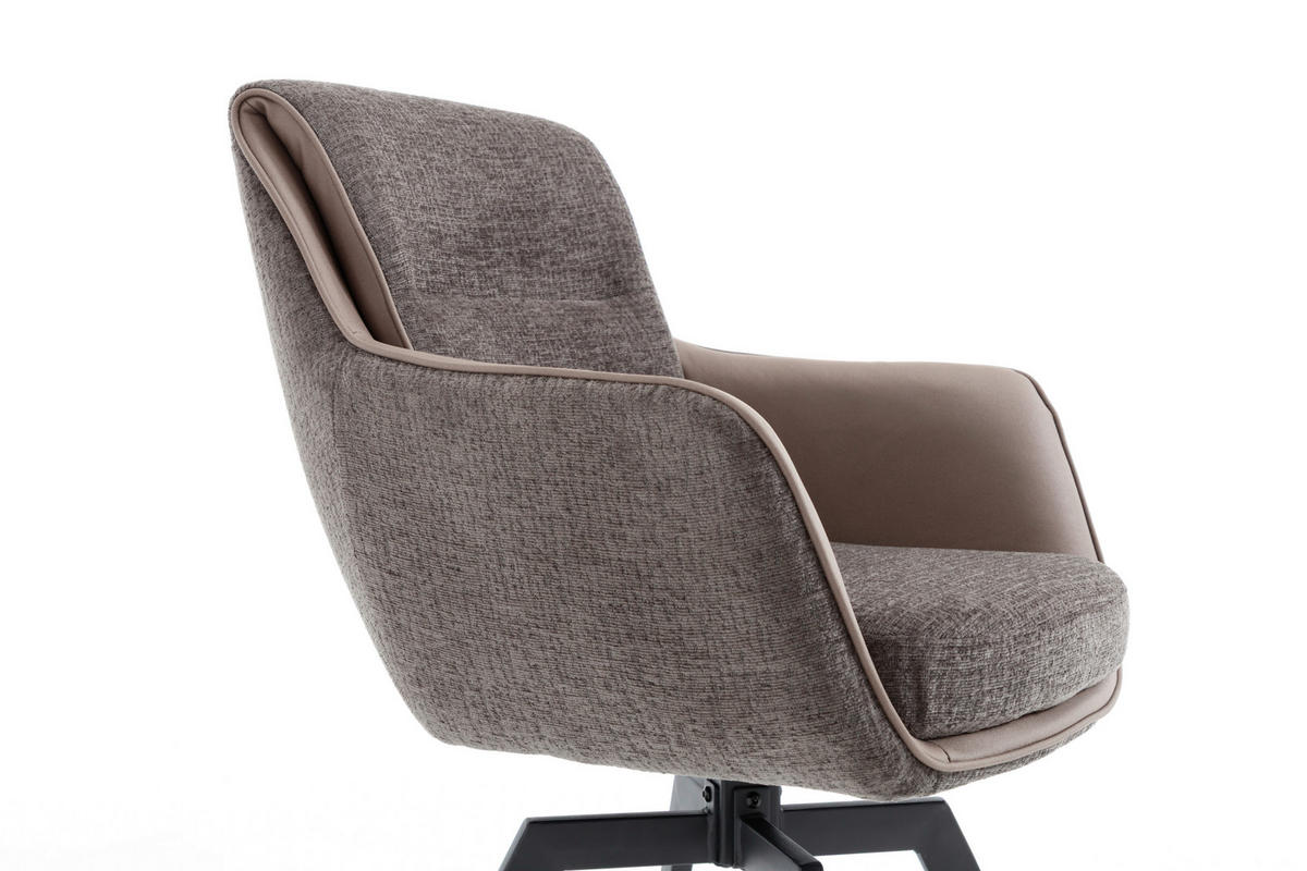 ARMLEHNSTUHL  in Eisen Chenille, Jacquard  - Schwarz/Grau, MODERN, Textil/Metall (62/92/68cm) - Livetastic