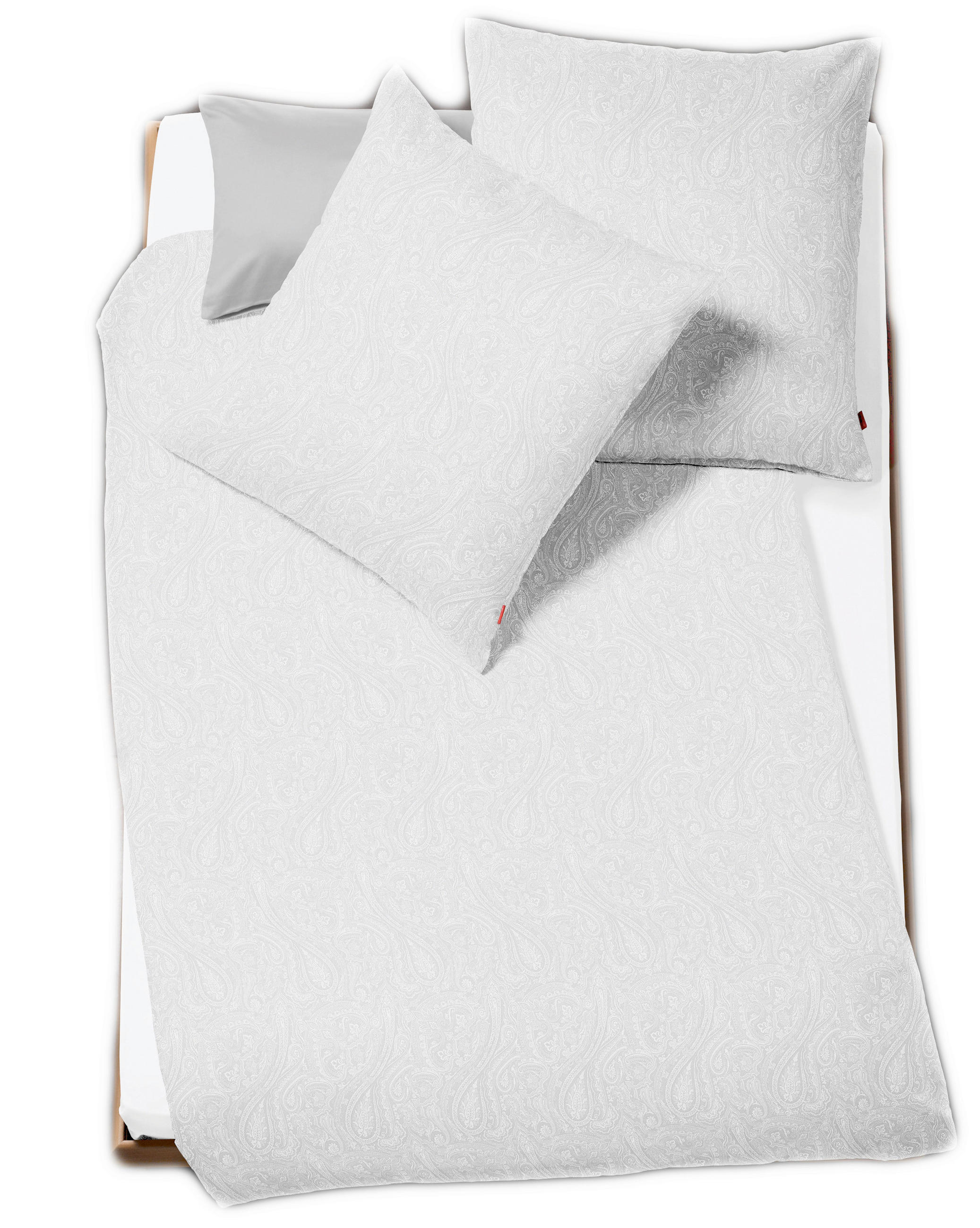 OBOJESTRANSKA POSTELJNINA Opal 140/200 cm damast bela  - bela, Design, tekstil (140/200cm) - Fleuresse