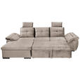 ECKSOFA in Mikrovelours Creme  - Creme/Schwarz, KONVENTIONELL, Kunststoff/Textil (170/275cm) - Carryhome