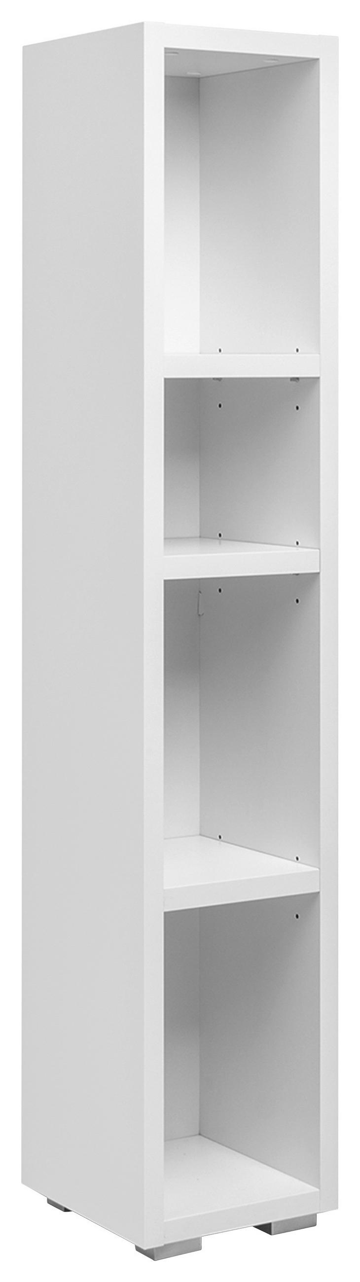 REGALELEMENT Weiß  - Silberfarben/Weiß, KONVENTIONELL, Holzwerkstoff (25/131/27cm) - MID.YOU