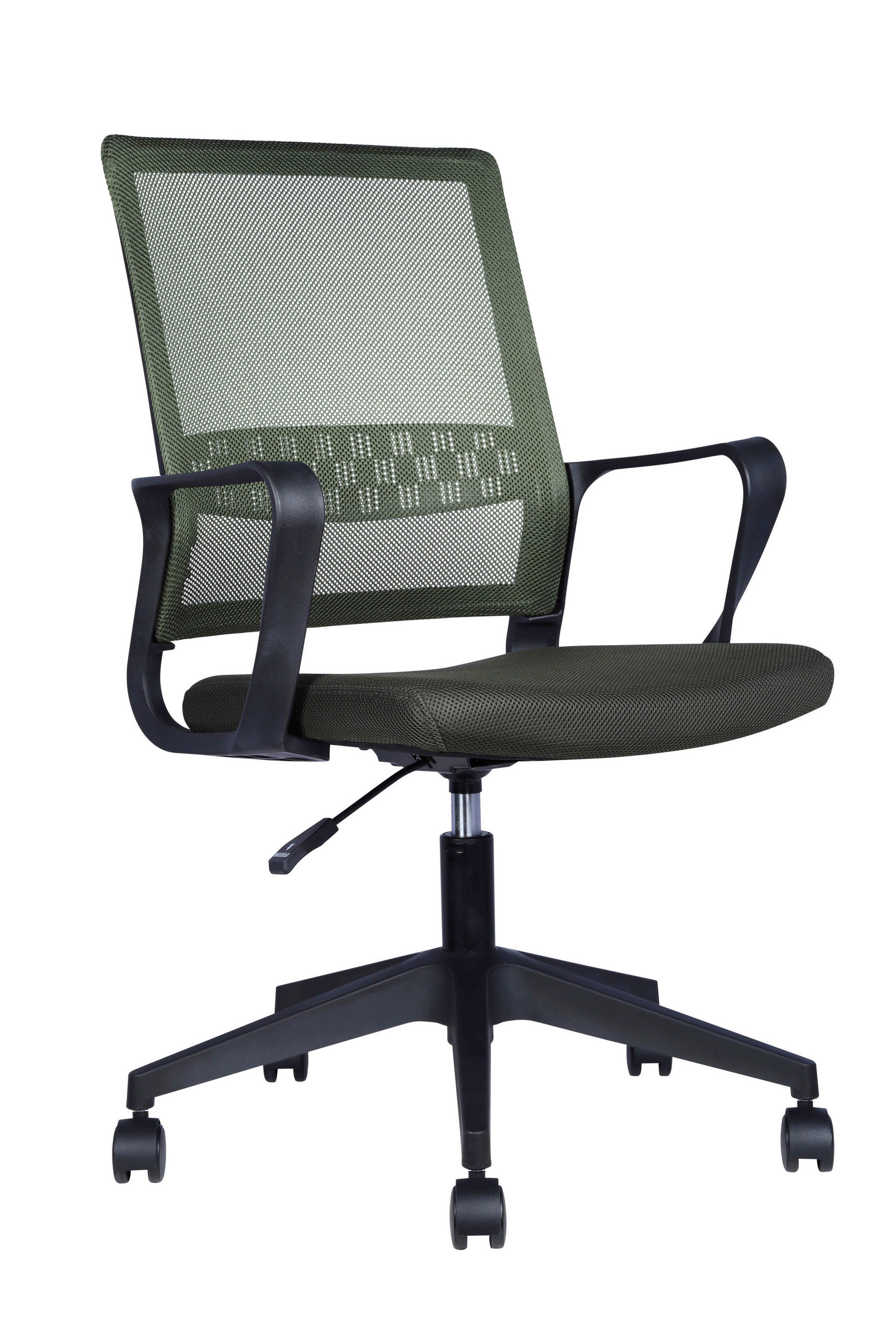 SCAUN ROTATIV plasă tensionată negru, verde închis