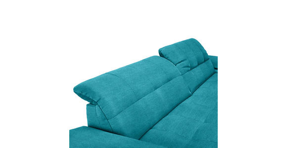 ECKSOFA in Mikrofaser Türkis  - Türkis/Chromfarben, Design, Textil/Metall (265/180cm) - Carryhome