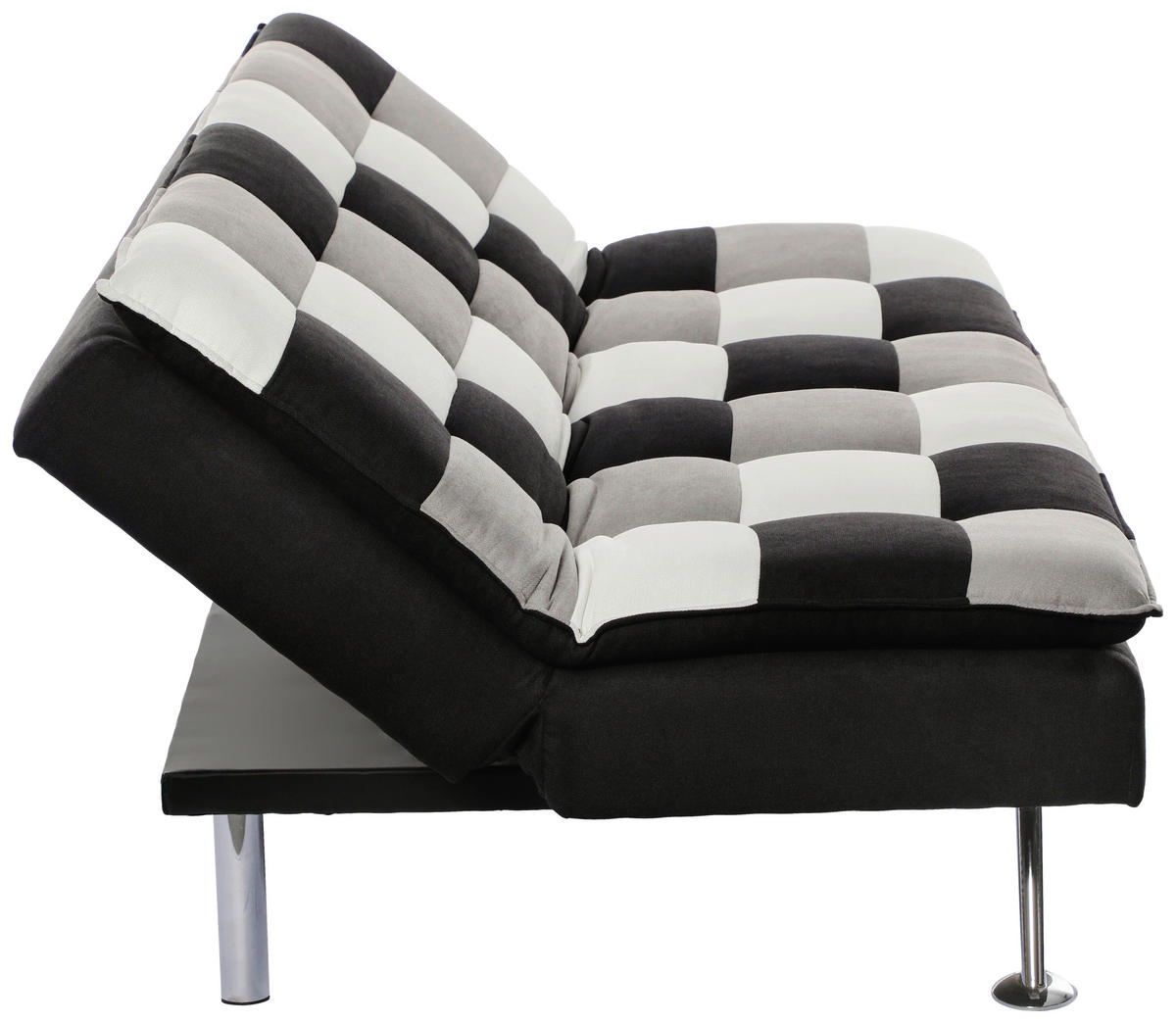 SCHLAFSOFA Samt Creme, Grau, Schwarz  - Silberfarben/Creme, Design, Textil/Metall (182/87/90cm) - P & B