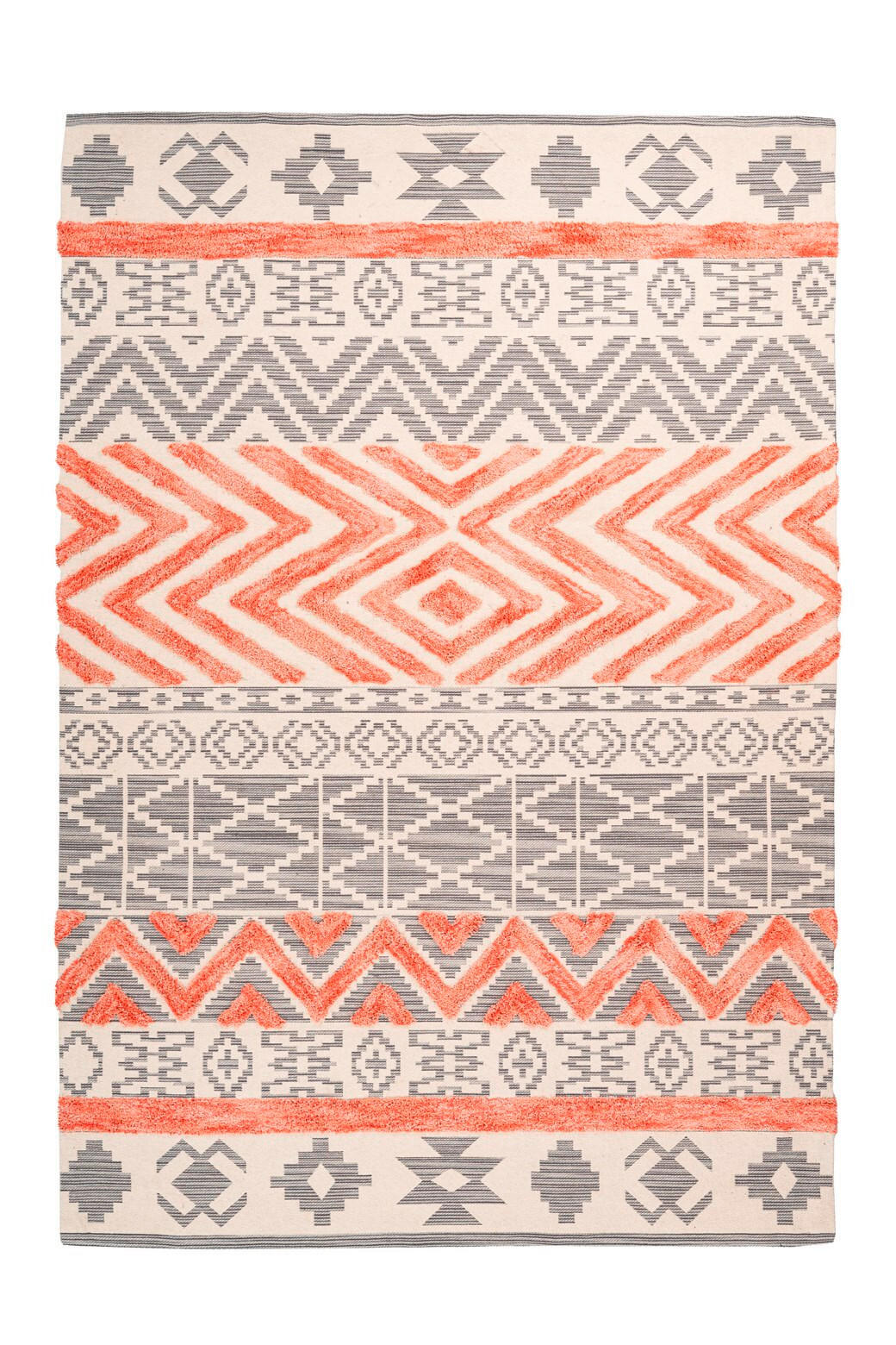 FLACHWEBETEPPICH 120/170 cm Grau, Koralle  - Koralle/Grau, Design, Textil (120/170cm) - Novel