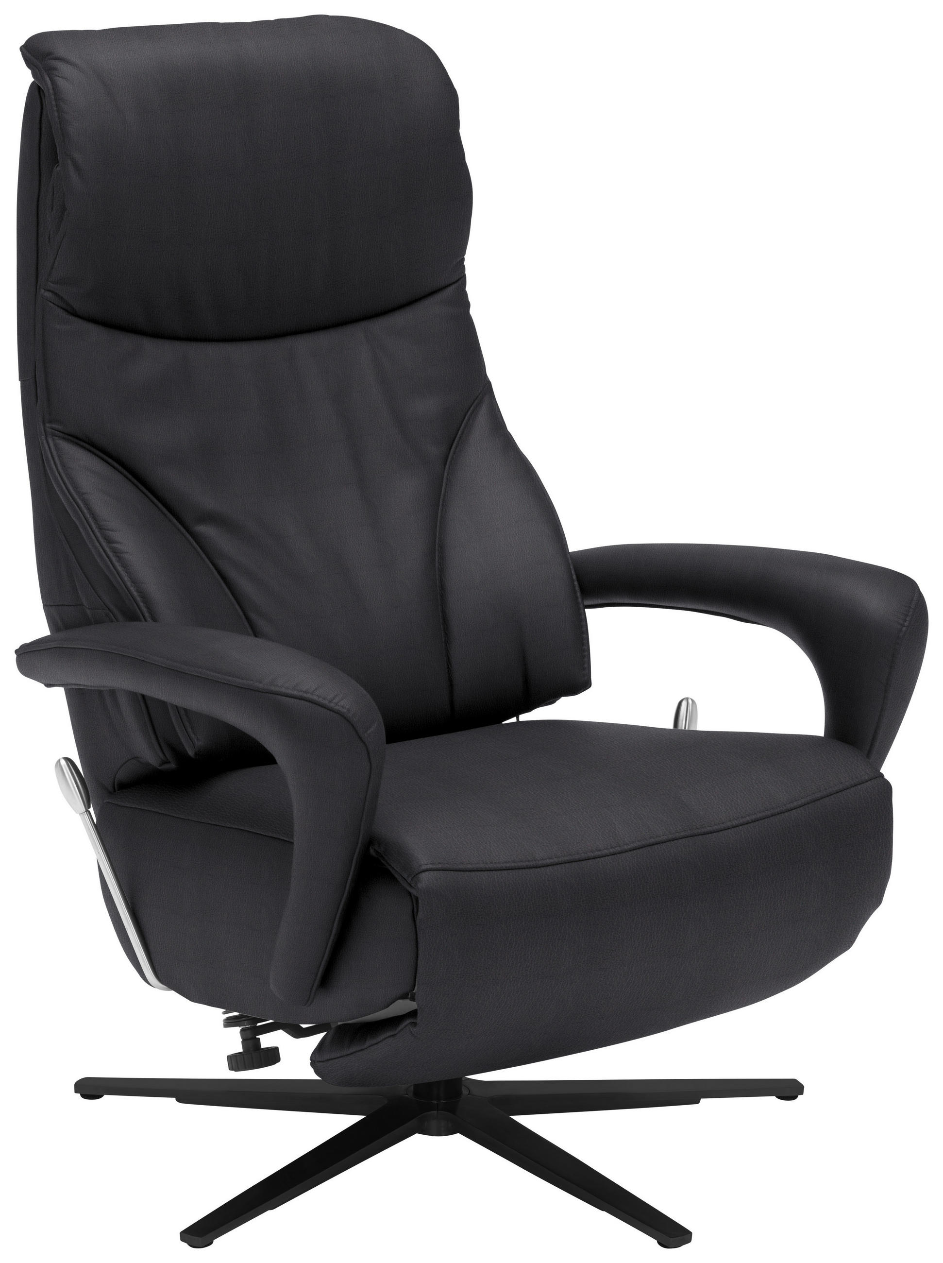 RELAXSESSEL in Leder Anthrazit  - Anthrazit/Schwarz, Design, Leder/Metall (75/106/88cm) - Dieter Knoll
