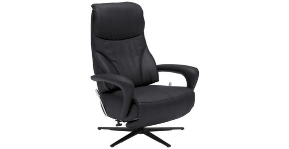 RELAXSESSEL in Leder Anthrazit  - Anthrazit/Schwarz, Design, Leder/Metall (75/106/88cm) - Dieter Knoll