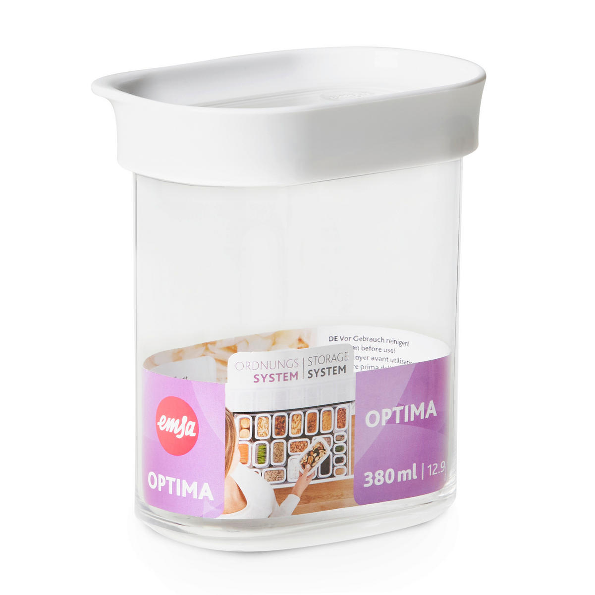 FRISCHHALTEDOSE 0.38 l  - Weiß, Basics, Kunststoff (9,9/6,9/11,9cm) - Emsa