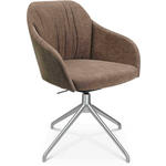 ARMLEHNSTUHL  in Aluminium Velours  - Graubraun/Alufarben, Design, Textil/Metall (58/81,5-84,5/60cm) - Johann Jakob