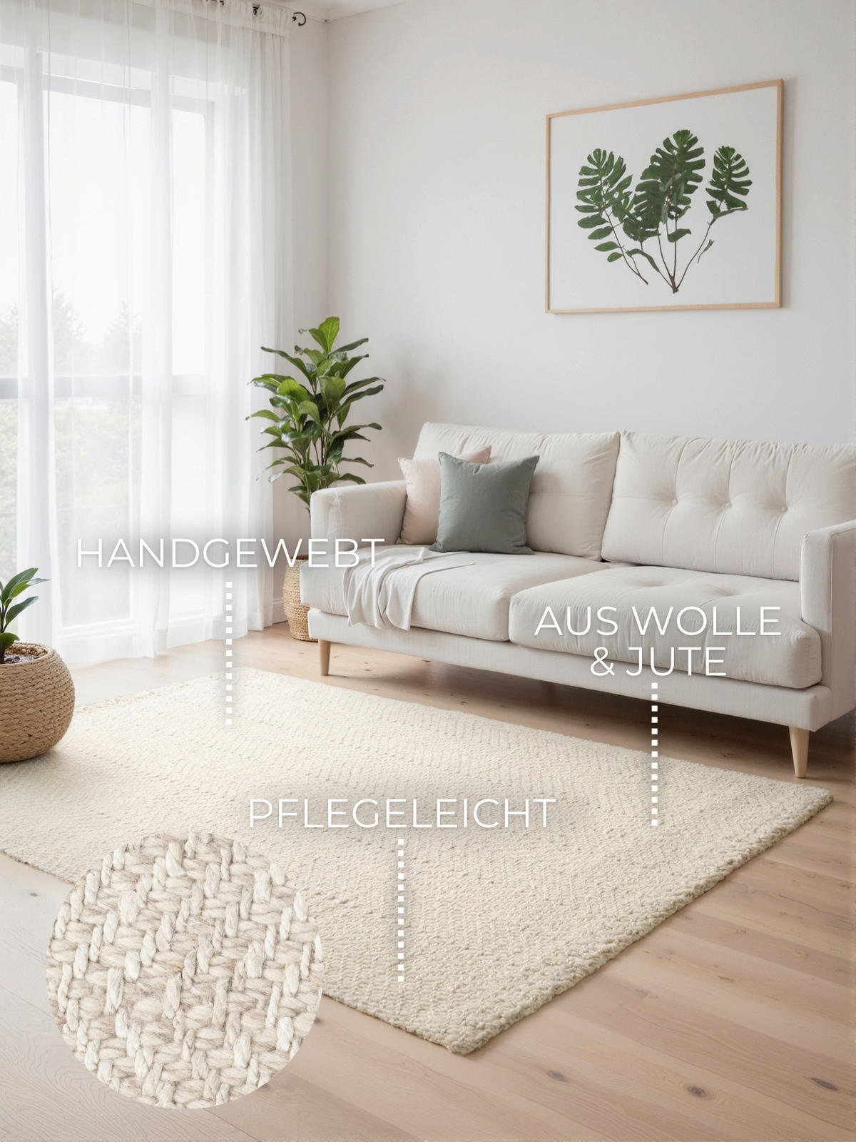 WOLLTEPPICH 160/230 cm Majoli Creme  - Creme, Basics, Textil (160/230cm) - Elle Decoration