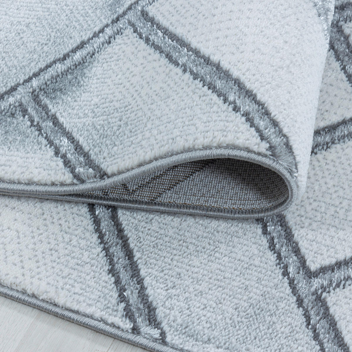 VÄVD MATTA 160/230 cm Naxos 3813 silber  - silver, Design, textil (160/230cm)