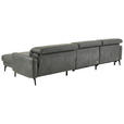 ECKSOFA Anthrazit Echtleder Kopfteilverstellung  - Anthrazit/Schwarz, Design, Leder/Metall (323/179cm) - Dieter Knoll