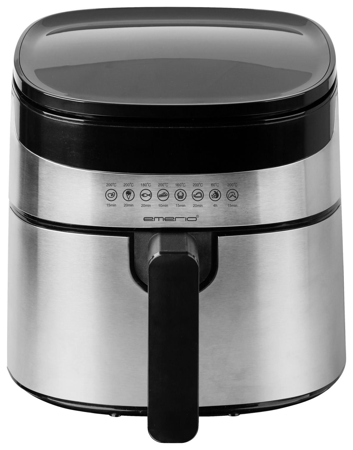 HEIßLUFTFRITTEUSE 4,5 L  - Edelstahlfarben/Schwarz, Basics, Kunststoff/Metall (31,5/39,3/30,6cm) - EMERIO