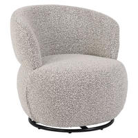 SESSEL in Bouclé Schwarz, Beige  - Beige/Schwarz, Design, Textil/Metall (73,5/72,5/71,5cm) - Xora