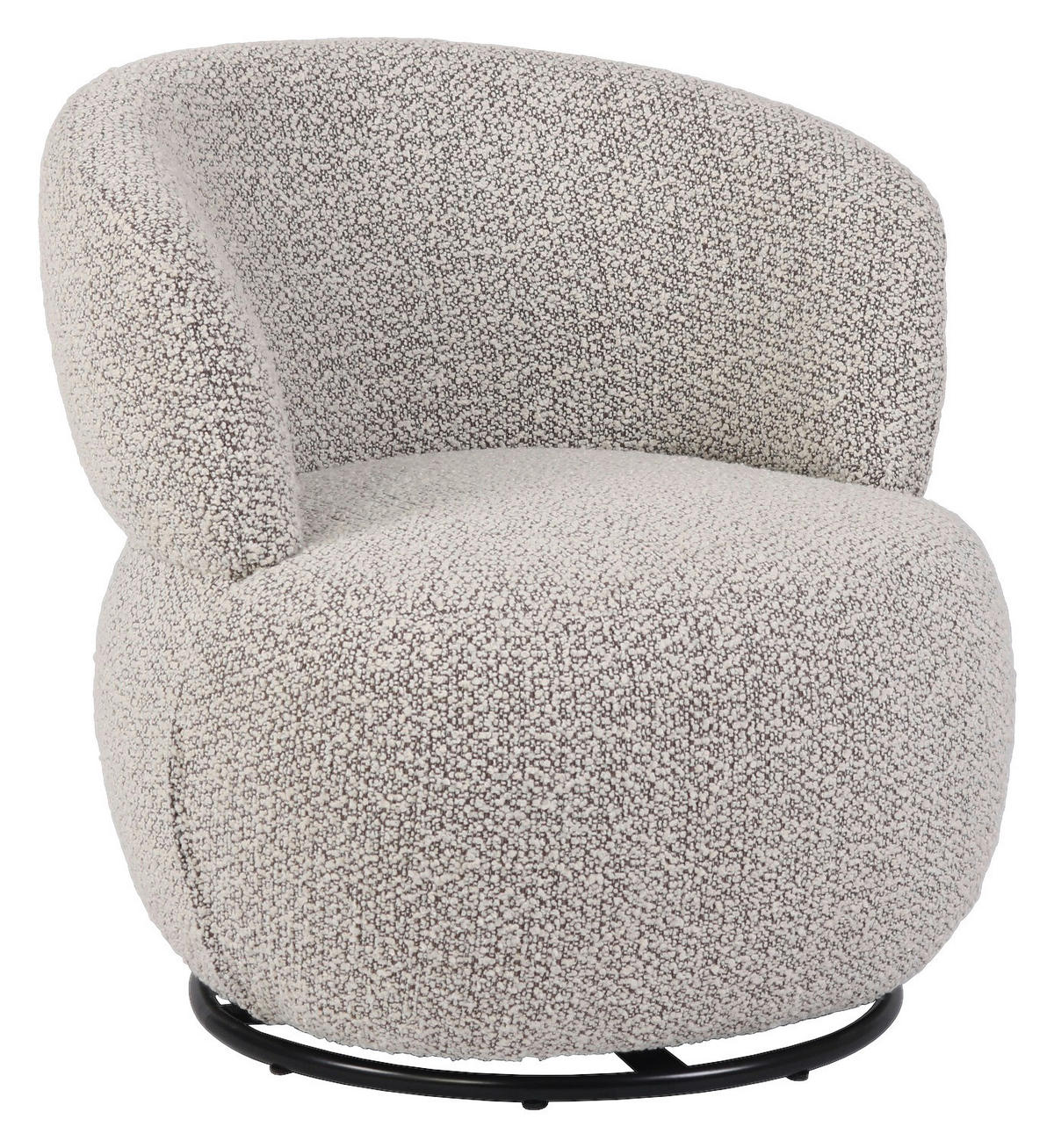 SESSEL in Bouclé Schwarz, Beige  - Beige/Schwarz, Design, Textil/Metall (73,5/72,5/71,5cm) - Xora