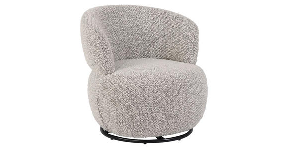 SESSEL in Bouclé Schwarz, Beige  - Beige/Schwarz, Design, Textil/Metall (73,5/72,5/71,5cm) - Xora