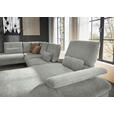 WOHNLANDSCHAFT in Webstoff Silberfarben  - Silberfarben/Schwarz, Design, Textil/Metall (208/354/157cm) - Dieter Knoll