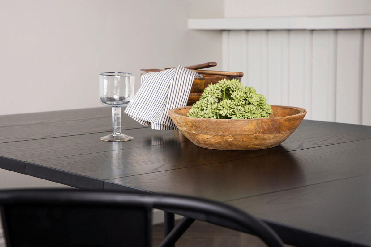 ESSTISCH Pappel rechteckig Schwarz  - Schwarz, MODERN, Holz/Metall (200/90/75cm) - Livetastic