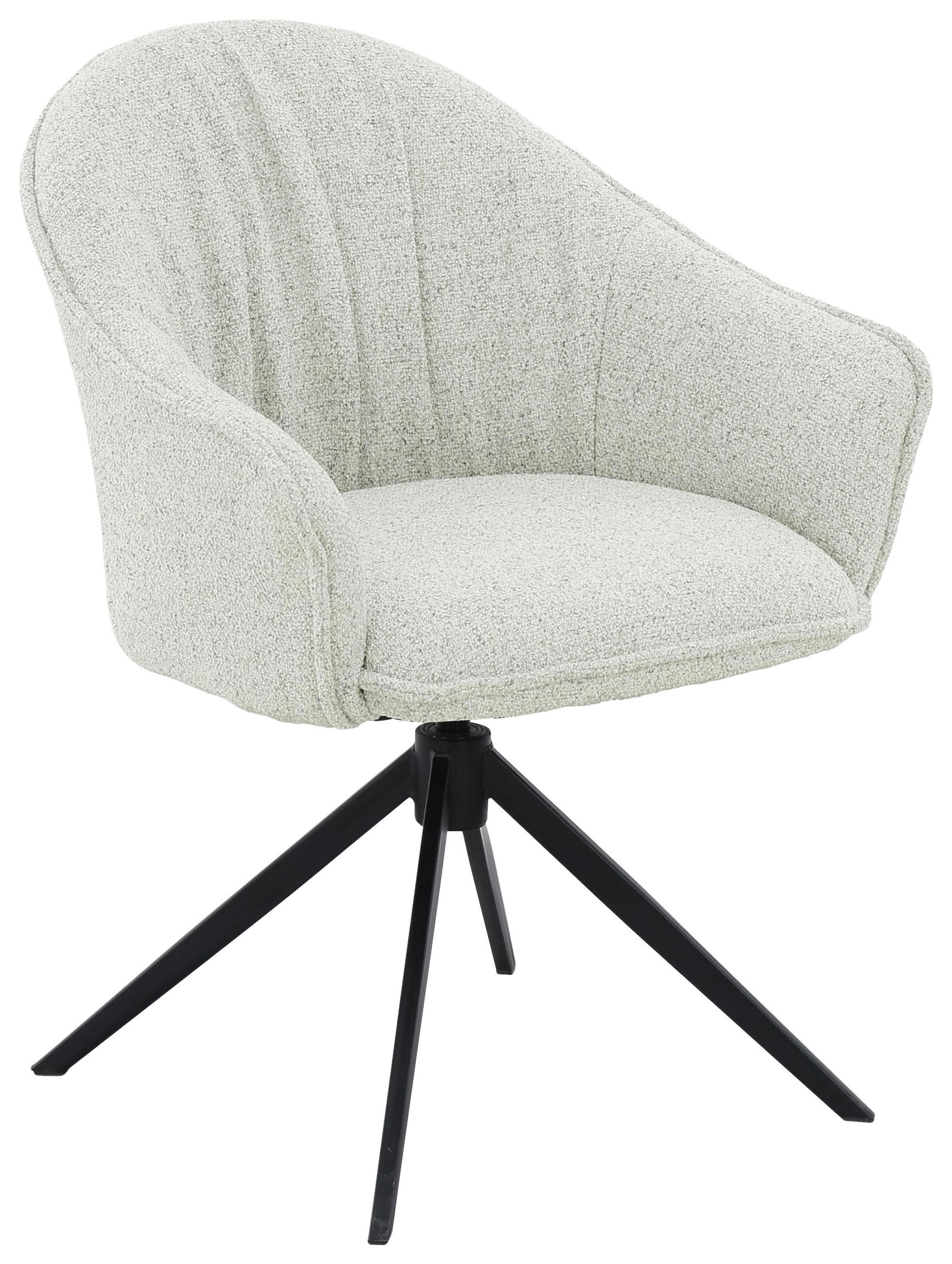 ARMLEHNSTUHL  Sitzfläche 360° drehbar, automatische Rückholfunktion Webstoff  - Creme/Schwarz, Design, Textil/Metall (66/83/64cm) - Novel