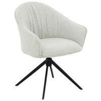 ARMLEHNSTUHL  Sitzfläche 360° drehbar, automatische Rückholfunktion Webstoff  - Creme/Schwarz, Design, Textil/Metall (66/83/64cm) - Novel