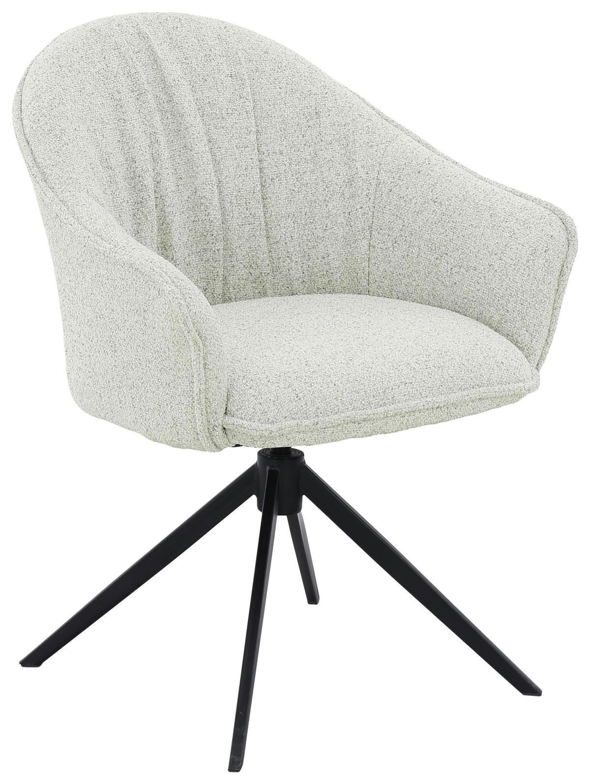 ARMLEHNSTUHL  Sitzfläche 360° drehbar, automatische Rückholfunktion Webstoff  - Creme/Schwarz, Design, Textil/Metall (66/83/64cm) - Novel