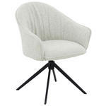 ARMLEHNSTUHL  Sitzfläche 360° drehbar, automatische Rückholfunktion Webstoff  - Creme/Schwarz, Design, Textil/Metall (66/83/64cm) - Novel