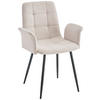 ARMLEHNSTUHL  in Eisen Webstoff  - Beige/Schwarz, MODERN, Textil/Metall (59/87,5/54,5cm) - Stylife