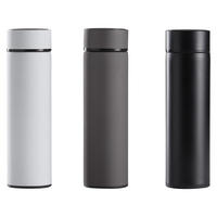 TERMOSFLASKA 0,4 l  - mörkgrå/ljusgrå, Basics, metall (0,4l)