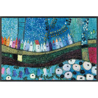 FUßMATTE 40/60 cm Stadt in Blau  - Multicolor, Trend, Kunststoff/Textil (40/60cm) - wash+dry