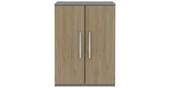 AKTENSCHRANK Grau, Eichefarben - Eichefarben/Grau, KONVENTIONELL, Holzwerkstoff (80/111,7/43cm) - Moderano