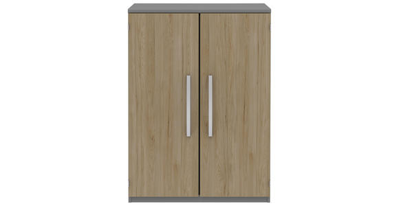 AKTENSCHRANK Eichefarben, Grau  - Eichefarben/Grau, KONVENTIONELL, Holzwerkstoff (80/111,7/43cm) - Moderano