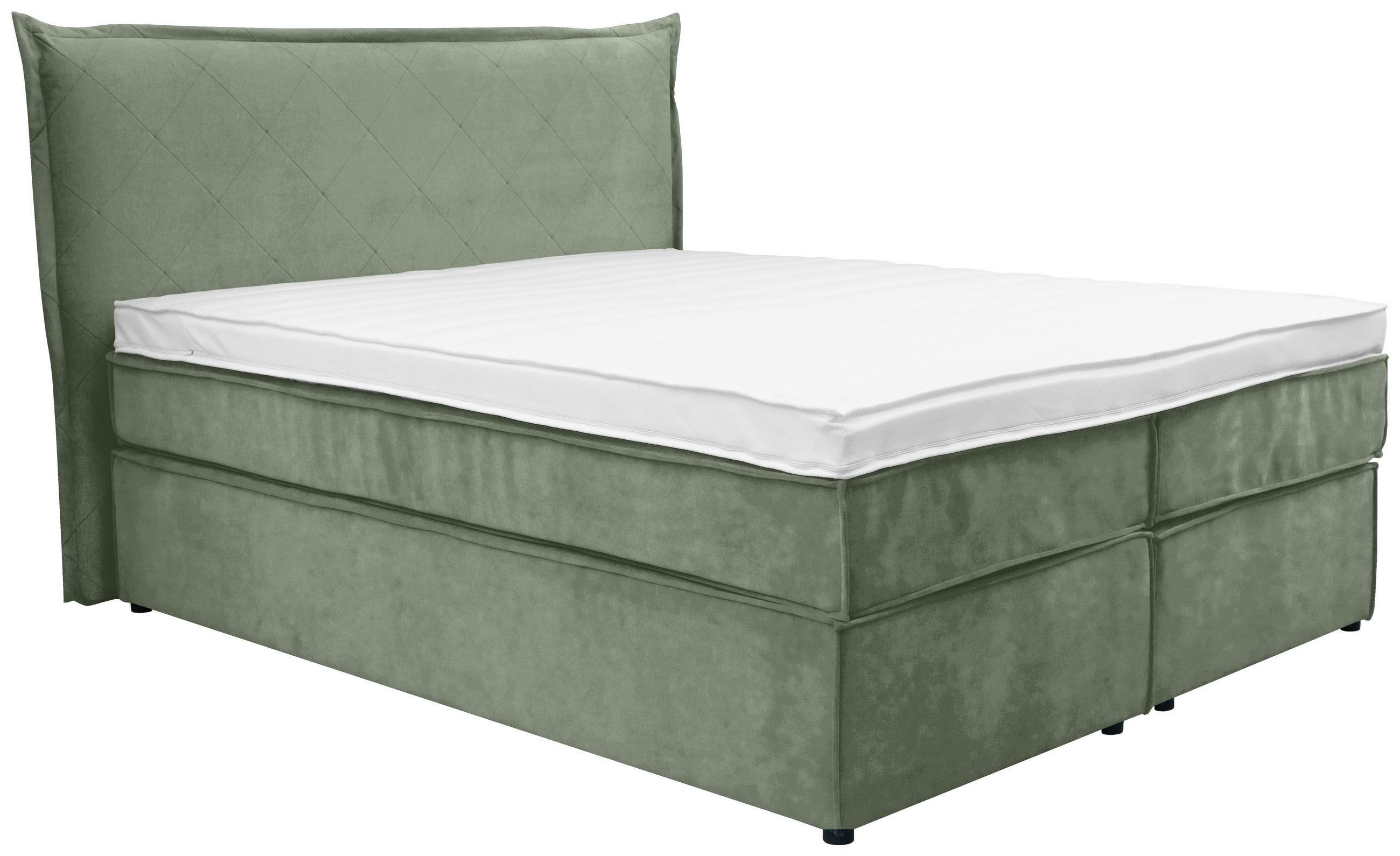 BOXSPRINGBETT 180/200 cm  in Grün  - Schwarz/Grün, KONVENTIONELL, Kunststoff/Textil (180/200cm) - Boxxx