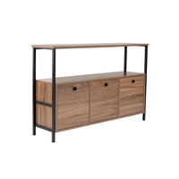 KOMMODE , 120/77/30 cm,  - Walnussfarben/Schwarz, MODERN, Holzwerkstoff (120/77/30cm) - MID.YOU