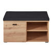GARDEROBENBANK  in 84/47,2/37,4 cm  - Schwarz/Eiche Artisan, Design, Kunststoff/Textil (84/47,2/37,4cm) - Voleo