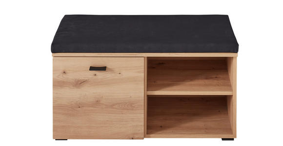 GARDEROBENBANK in 84/47,2/37,4 cm - Schwarz/Eiche Artisan, Design, Holzwerkstoff/Kunststoff (84/47,2/37,4cm) - Voleo