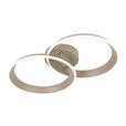 LED-DECKENLEUCHTE Velora 53,5/33/9,3 cm  - Sandfarben, Design, Kunststoff/Metall (53,5/33/9,3cm) - Dieter Knoll