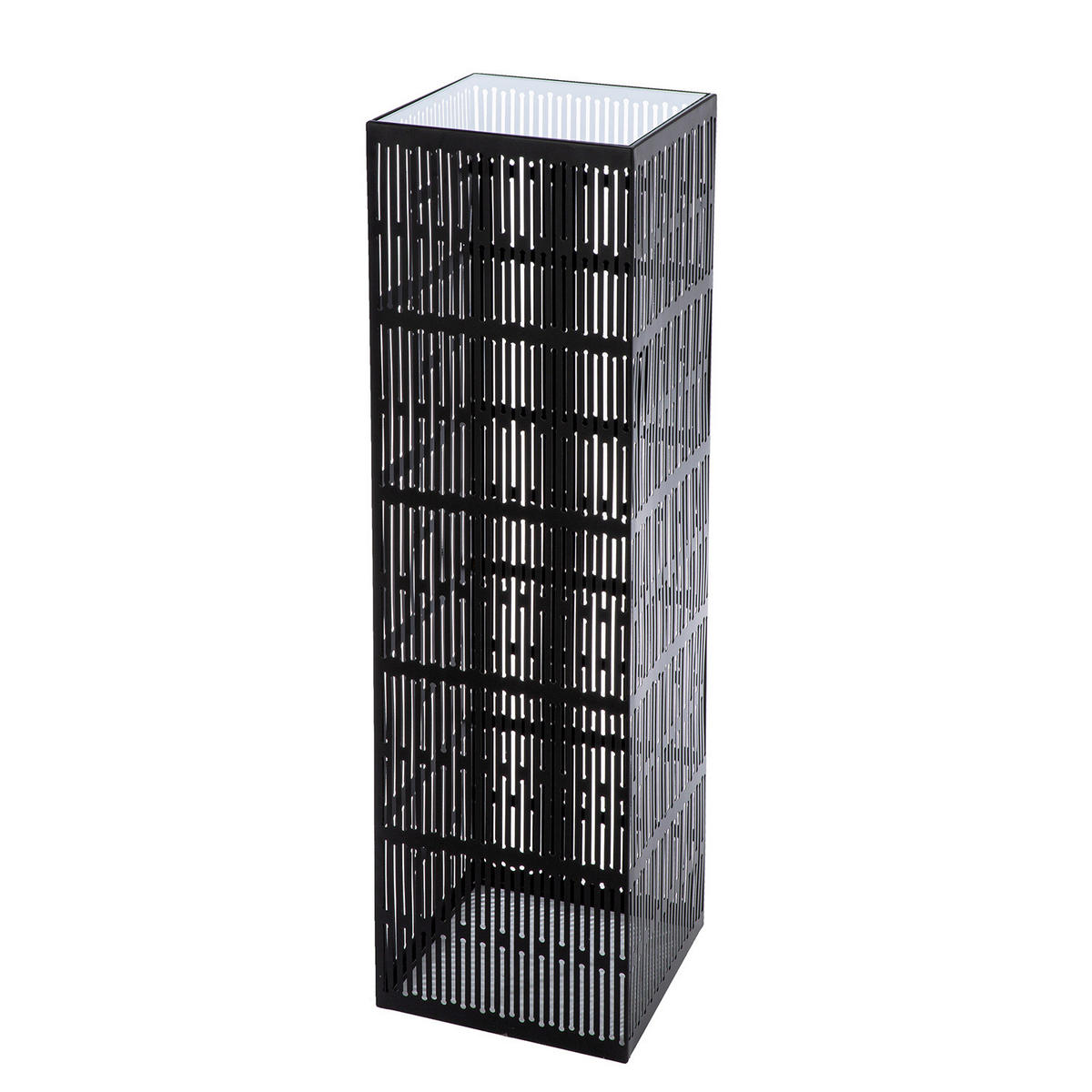 DEKOSÄULE Metall, Glas  - Schwarz, Basics, Glas/Metall (27/27/100cm)