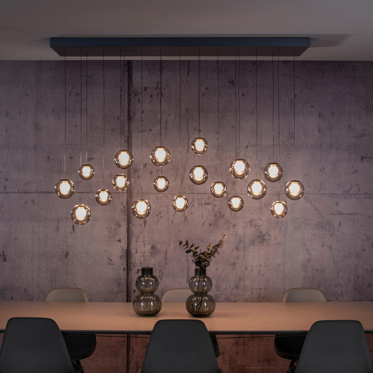 LED-HÄNGELEUCHTE 150/40/180 cm   - Anthrazit, Design, Glas/Metall (150/40/180cm) - Neuhaus PURE