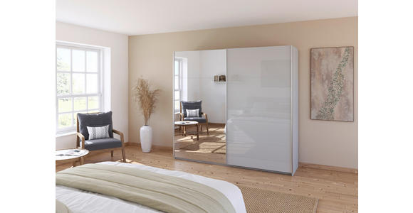 SCHWEBETÜRENSCHRANK  in Seidengrau  - Seidengrau/Alufarben, KONVENTIONELL, Glas/Holzwerkstoff (225/229/62cm) - Xora