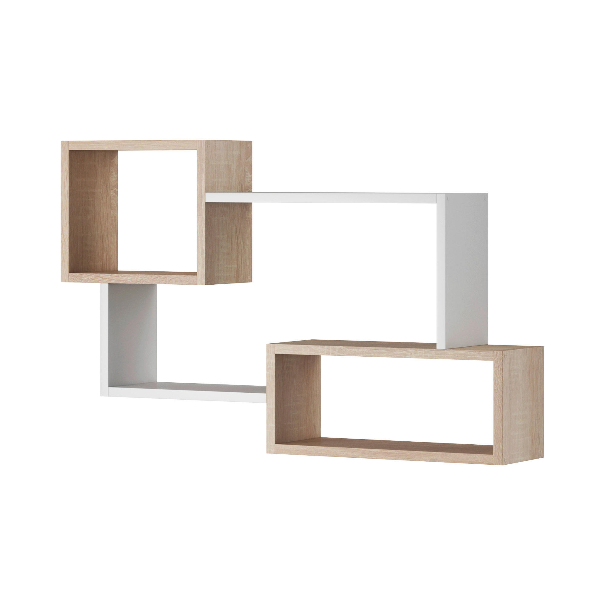 FALIPOLC 86,8/54,1/18 cm  - Sonoma tölgy/fehér, Basics, faalapú anyag (86,8/54,1/18cm) - MID.YOU