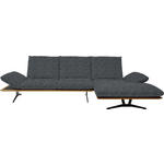 ECKSOFA Formia in Flachgewebe Dunkelgrau  314/159 cm  - Dunkelgrau/Schwarz, Design, Holz/Textil (314/159cm) - Dieter Knoll