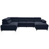 WOHNLANDSCHAFT inkl. Funktion Dunkelblau Flachgewebe  - Schwarz/Dunkelblau, MODERN, Textil/Metall (206/333/180cm) - Stylife