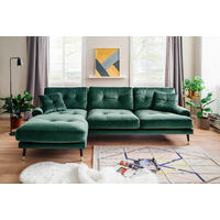 ECKSOFA Eckteil  TOKIO-REC.2S Grün Samt  - Grün, MODERN, Holz/Textil (275/157cm) - MID.YOU