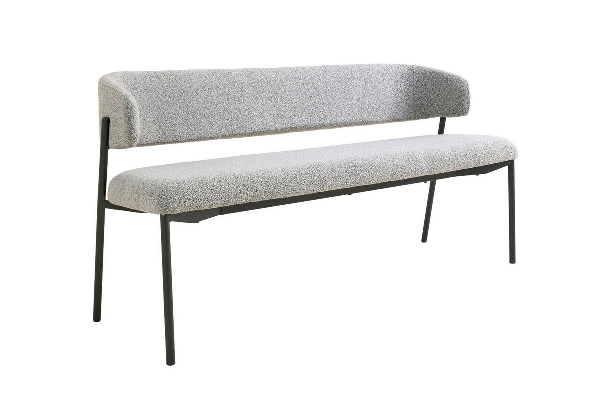 SITZBANK in Metall, Textil Grau  - Grau, MODERN, Textil/Metall (163/80/56cm) - Schöner Wohnen