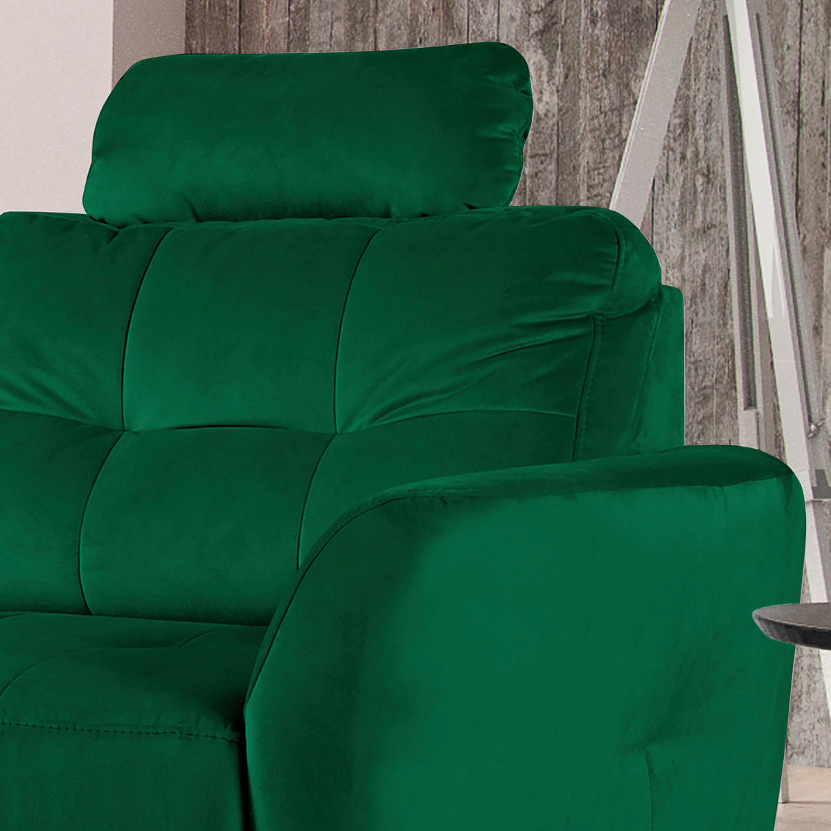 ECKSOFA Dunkelgrün Samt  - Dunkelgrün/Buchefarben, Design, Holz/Textil (168/238cm) - Livetastic