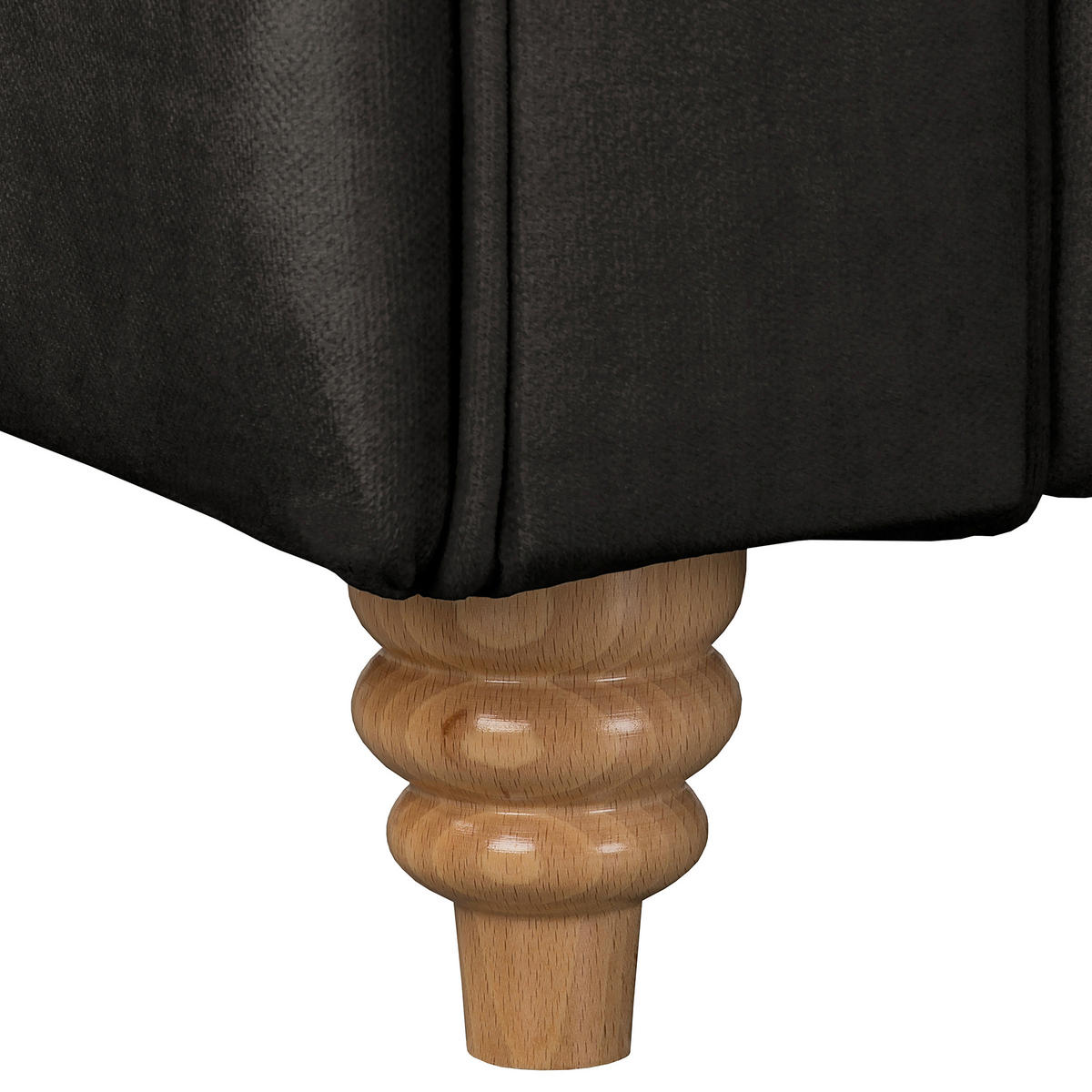 ECKSOFA Laura in Mikrofaser Anthrazit  284/182 cm  - Anthrazit/Braun, Design, Holz/Textil (284/182cm) - P & B