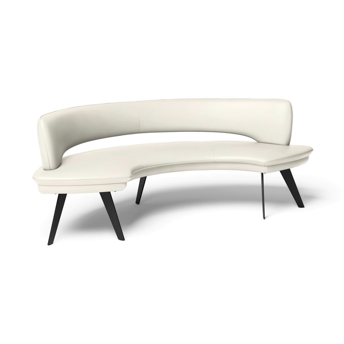 SITZBANK 238/84/154 cm Echtleder Creme Metall  - Creme/Schwarz, Design, Leder/Metall (238/84/154cm) - Joop!