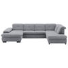 WOHNLANDSCHAFT in Webstoff Grau  - Schwarz/Grau, Design, Textil/Metall (174/337/210cm) - Beldomo Style