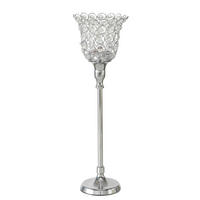 STOJAN NA SVÍČKU  kov - barvy stříbra, Basics, kov (14/14/44,5cm)