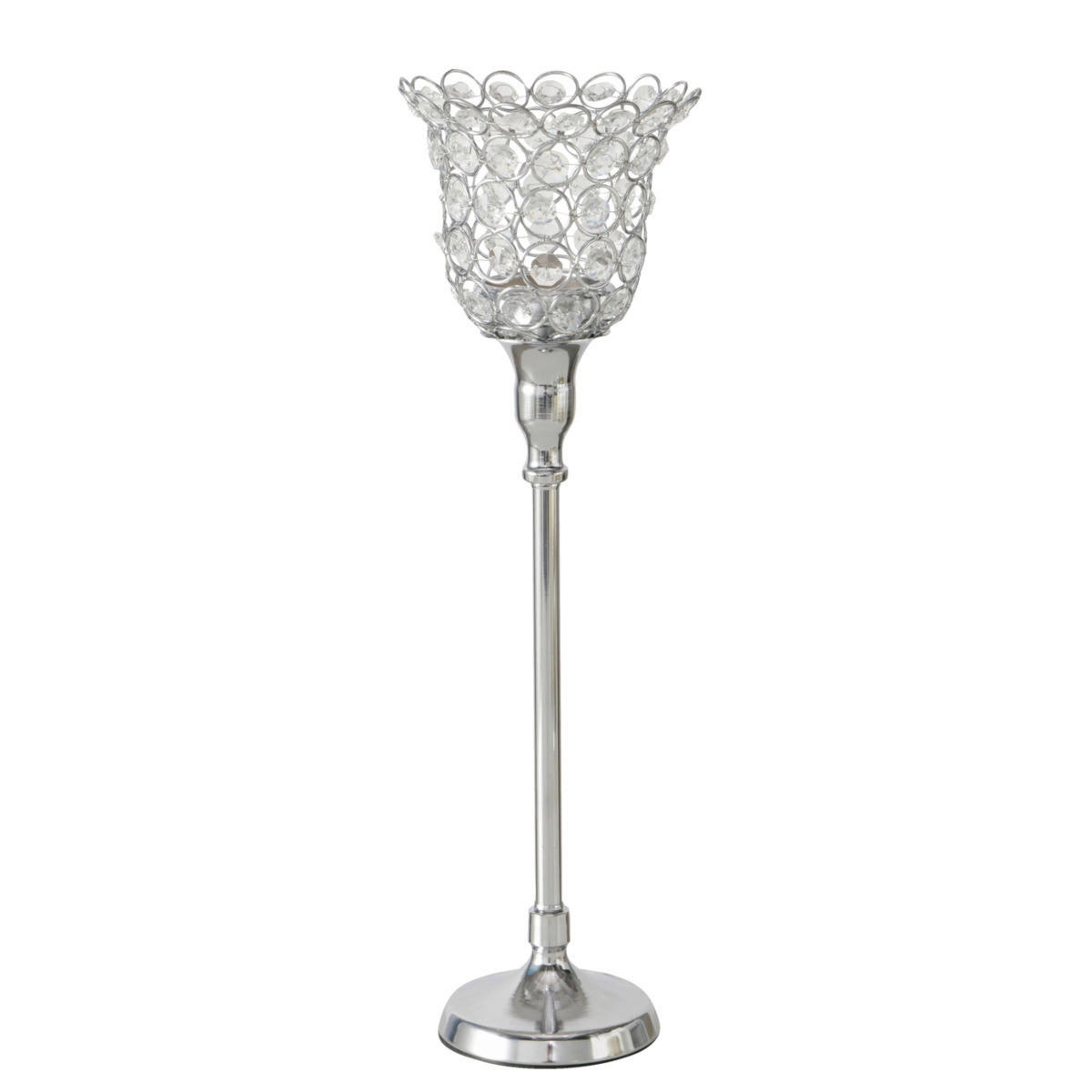 STOJAN NA SVÍČKU  kov - barvy stříbra, Basics, kov (14/14/44,5cm)