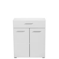 CIPŐSSZEKRÉNY 79/97,5/35 cm  - magasfényű fehér/fehér, Basics, faalapú anyag (79/97,5/35cm) - Xora